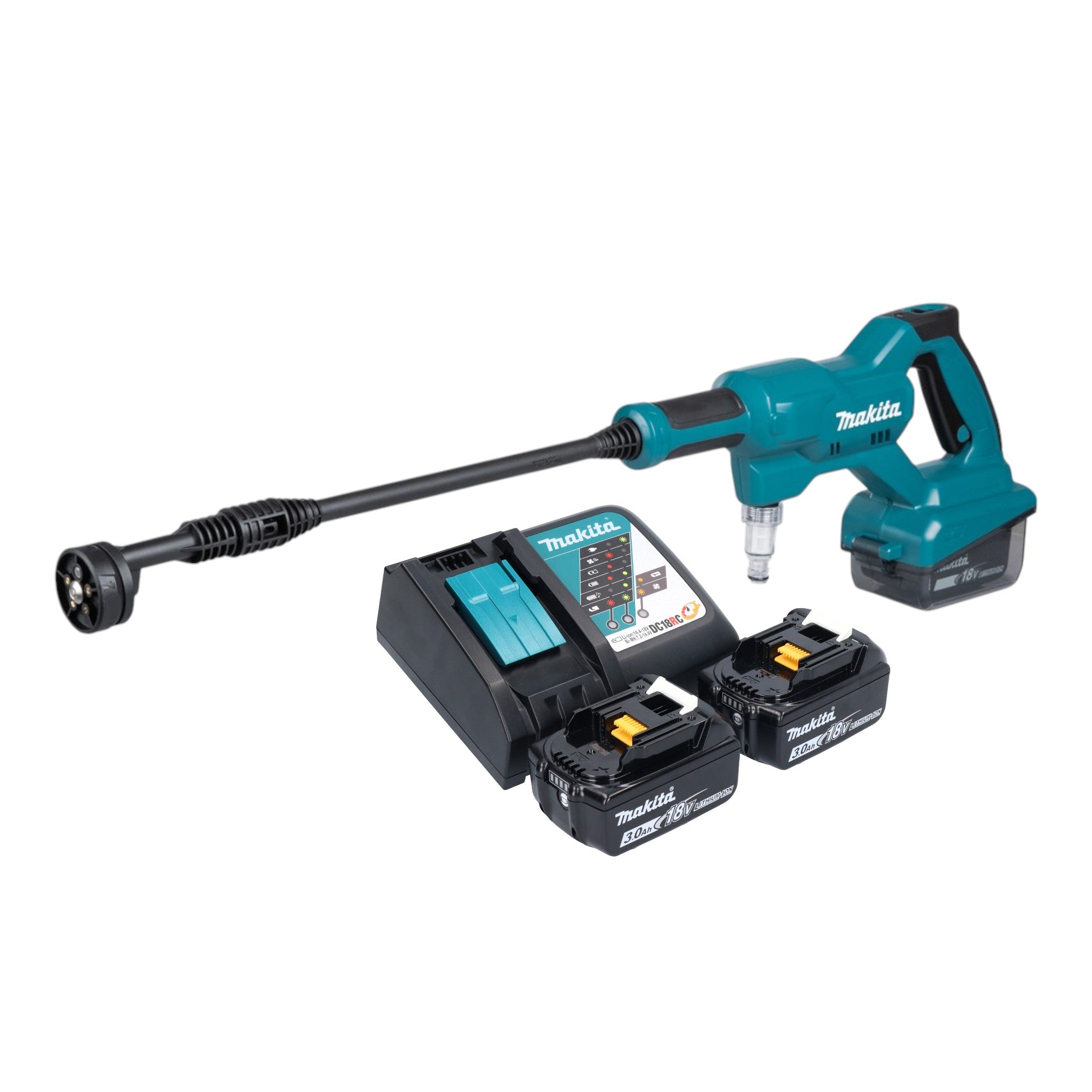 Makita DHW 180 RF Akku Druckreiniger 18 V 24 bar 2x Akku 3 0 Ah Ladegeraet 0 - toolbrothers