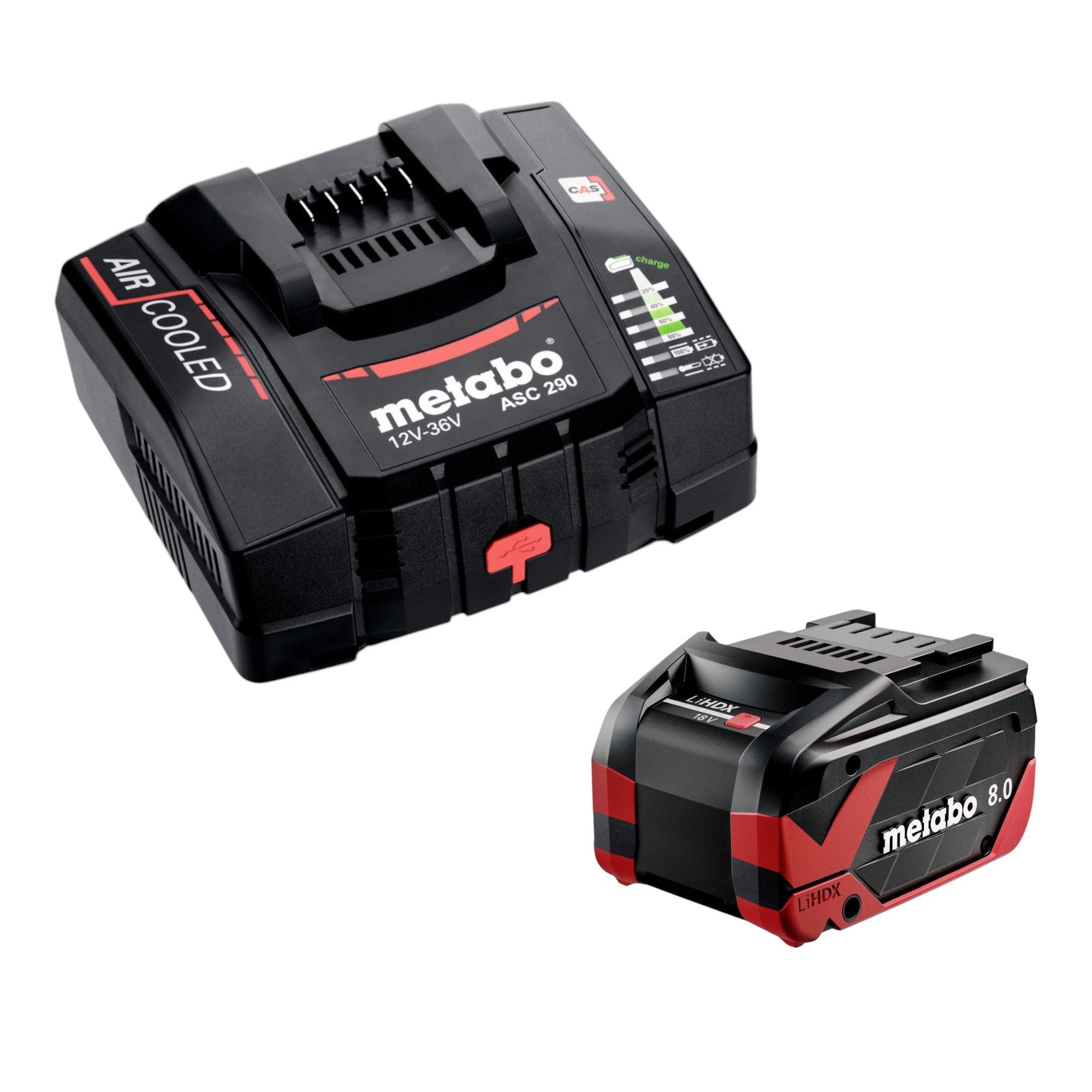 Metabo Basis Set 1x LiHDX Akkupack 18 V 8 0 Ah Akku 624975000 ASC 290 Ladegeraet 627370000  0 - toolbrothers