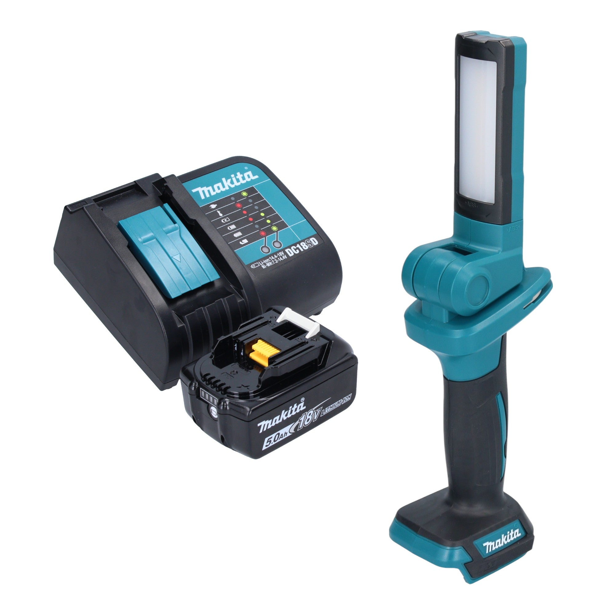 Makita DML 816 ST1 Akku Arbeitsleuchte 18 V 100 500 lm LED 1x Akku 5 0 Ah Ladegeraet 0 - toolbrothers