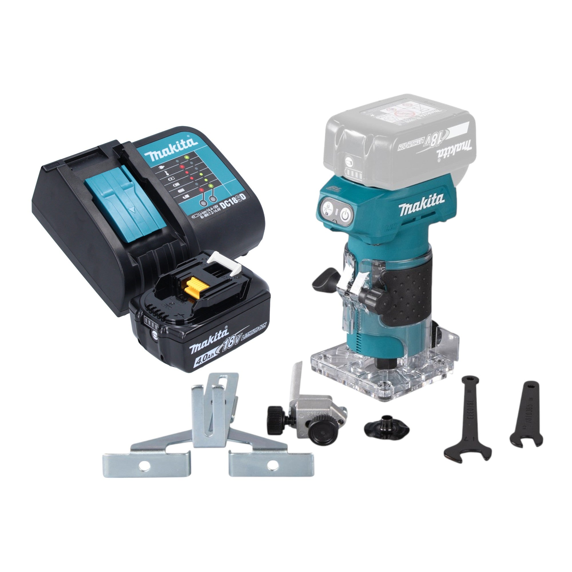 Makita DRT 52 SM1 Akku Kantenfraese 18 V 6 mm Brushless 1x Akku 4 0 Ah Ladegeraet 0 - toolbrothers