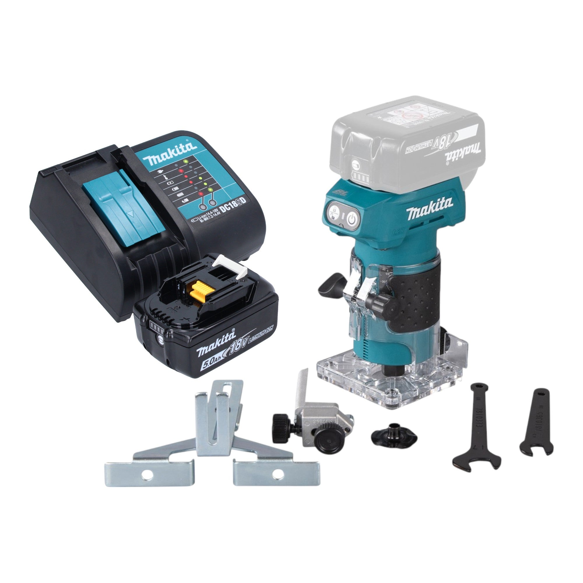 Makita DRT 52 ST1 Akku Kantenfraese 18 V 6 mm Brushless 1x Akku 5 0 Ah Ladegeraet 0 - toolbrothers