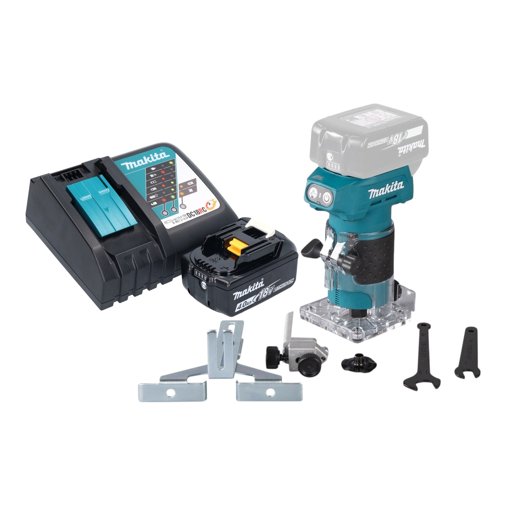 Makita DRT 52 RM1 Akku Kantenfraese 18 V 6 mm Brushless 1x Akku 4 0 Ah Ladegeraet 0 - toolbrothers