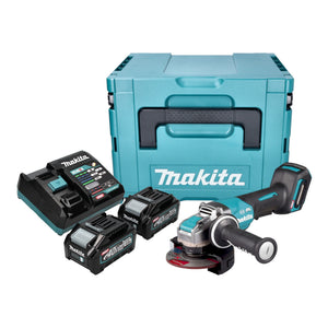 Makita GA 047 GM201 Akku Winkelschleifer 40 V max. 125 mm X-LOCK Brushless + 2x Akku 4,0 Ah + Ladegerät + Makpac