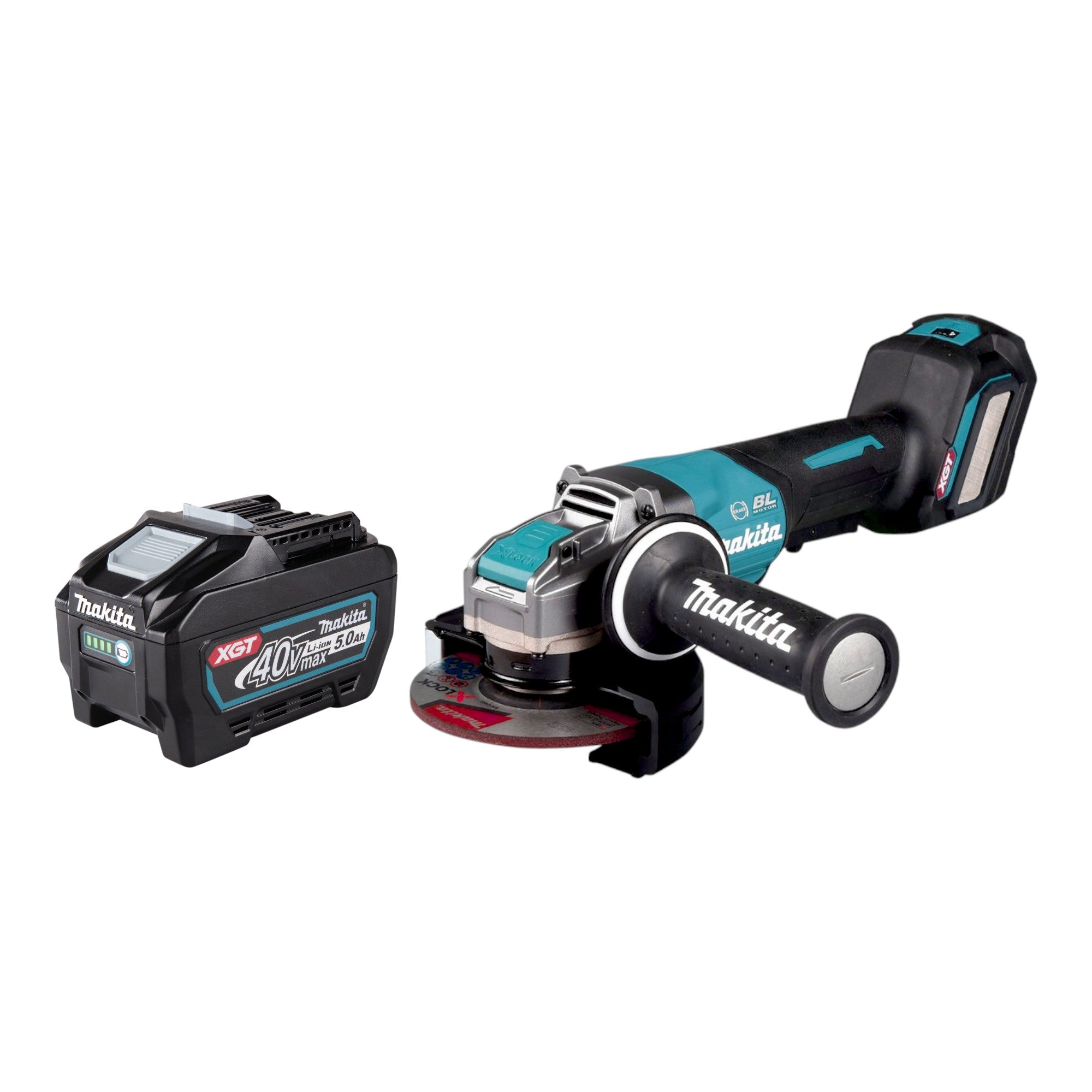 Makita GA 044 GT1 Akku Winkelschleifer 40 V max 125 mm X LOCK Brushless 1x Akku 5 0 Ah ohne Ladegeraet 0 - toolbrothers