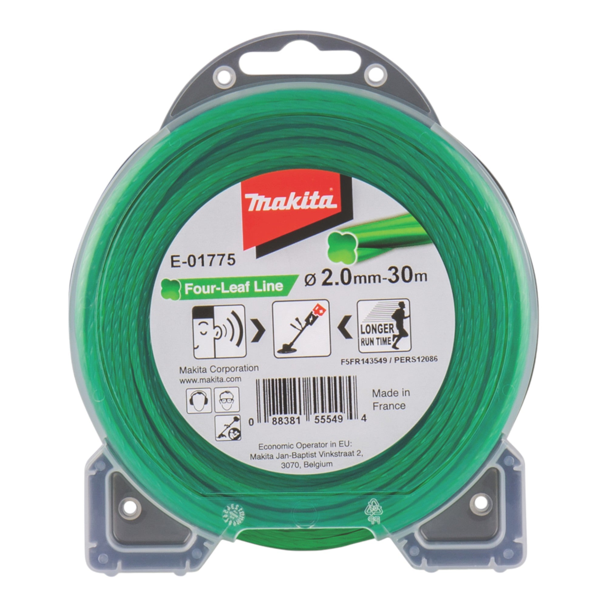 Makita Four Leaf Maehfaden 2 0 mm 30 m E 01775 fuer Akku Freischneider DUR 368 A 368 L 369 A UR 002 G 0 - toolbrothers