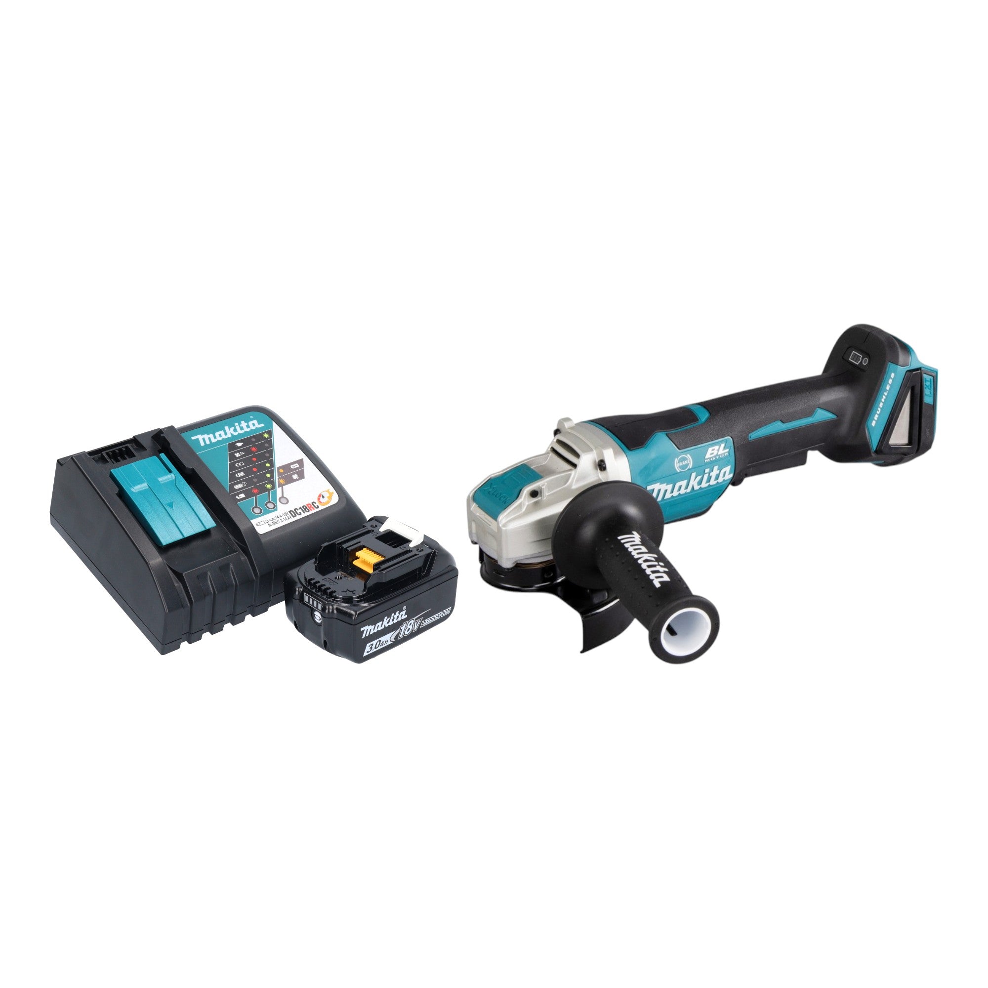 Makita DGA 520 RF1X1 Akku Winkelschleifer 18 V 125 mm X LOCK Brushless 1x Akku 3 0 Ah Ladegeraet 0 - toolbrothers