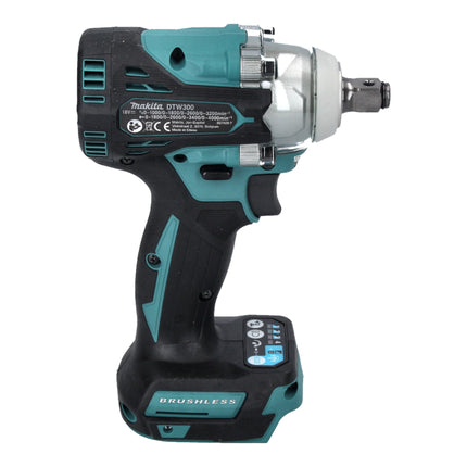 Makita DTW 300 TJX7 Akku Schlagschrauber 18 V 330 Nm 1/2" Brushless + 2x Akku 5,0 Ah + Ladegerät + Steckschlüssel Set 14 tlg. + Makpac