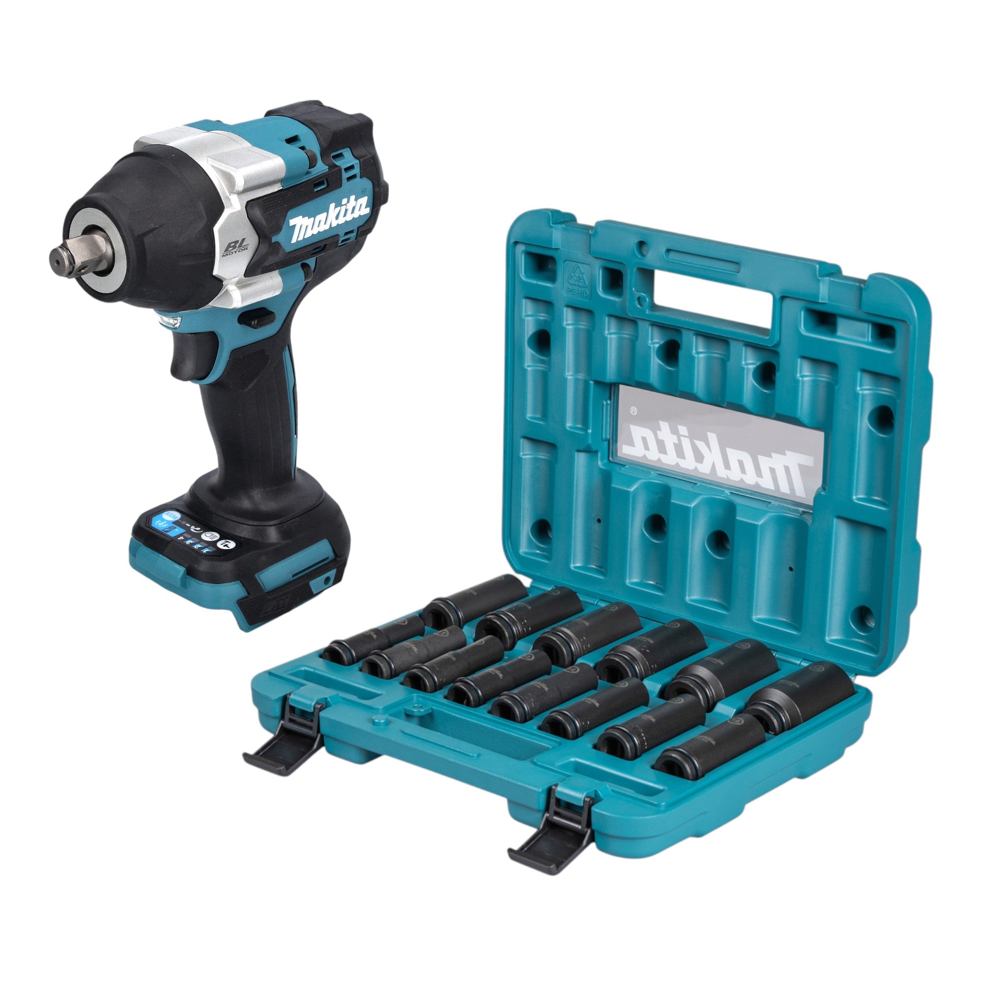 Makita DTW 700 Z Akku Schlagschrauber 18 V 700 Nm 1 2 Brushless Steckschluessel Set 14 tlg ohne Akku ohne Ladegeraet 0 - toolbrothers