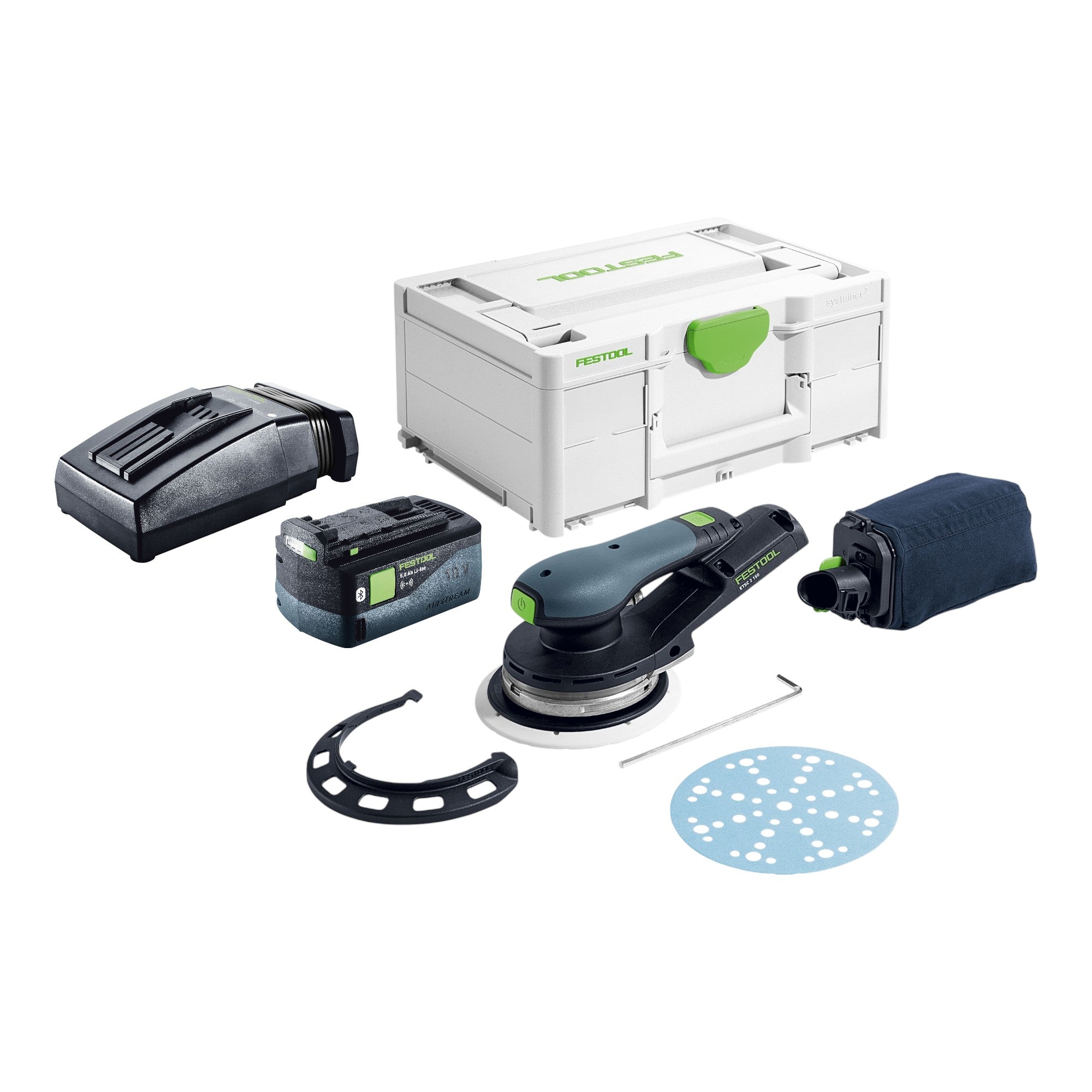 Festool ETSC 2 150 Basic Akku Exzenterschleifer 18 V 150 mm Brushless 1x Akku 5 0 Ah Ladegeraet Systainer 0 - toolbrothers