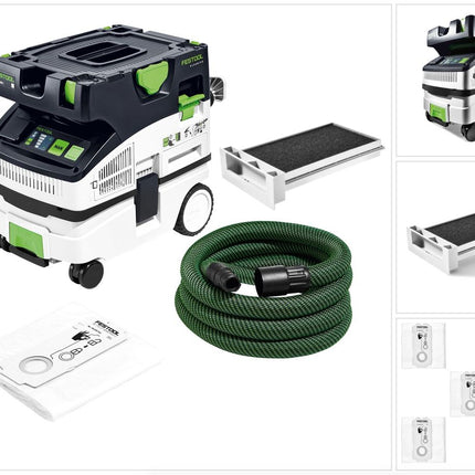 Festool CTL MINI I CLEANTEC Absaugmobil 10l Staubkl. L ( 574840) + Extra Nassfilter + Filtersäcke - Toolbrothers