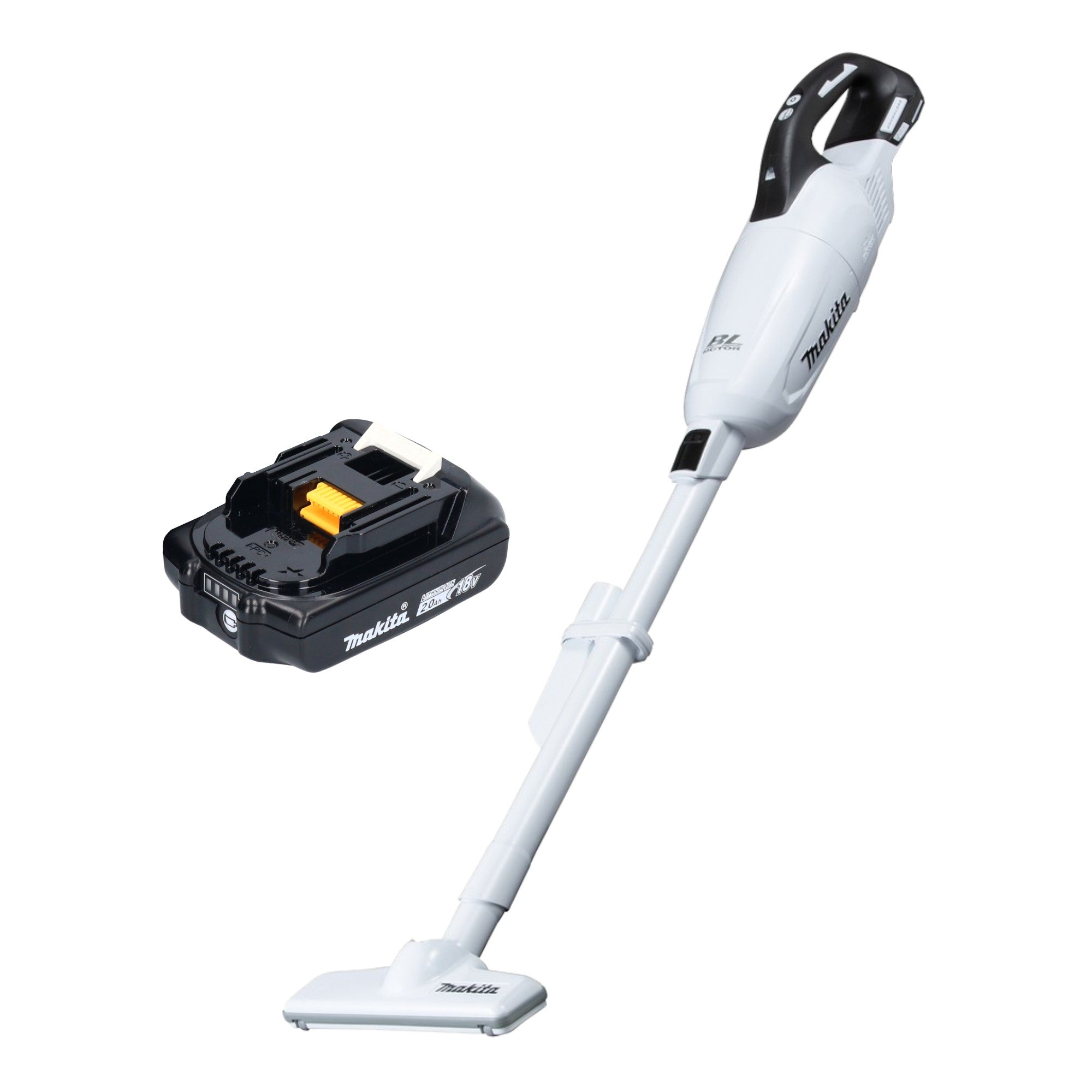 Makita DCL 281 FA1W Akku Staubsauger 18 V weiss Brushless 1x Akku 2 0 Ah ohne Ladegeraet 0 - toolbrothers