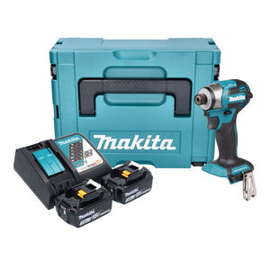 Makita DTD 173 RFJ Akku Schlagschrauber 18 V 180 Nm 1/4“ Brushless + 2x Akku 3,0 Ah + Ladegerät + Makpac