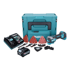 Makita TM 001 GD103 Akku Multifunktionswerkzeug 40 V max. Starlock Max Brushless + 1x Akku 2,5 Ah + 37 tlg. Zubehörset + Ladegerät + Makpac
