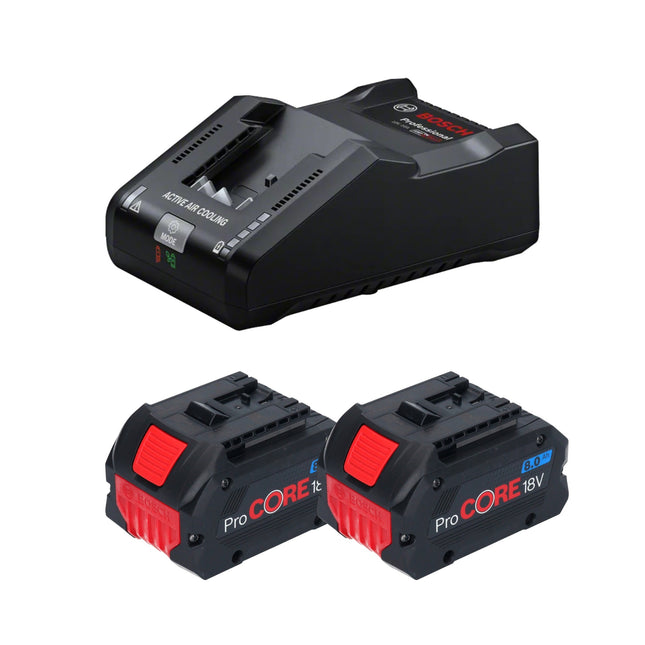 Bosch Starter Set 2x ProCORE 18 V 8,0 Ah Professional Li-Ion Einschub Akku 