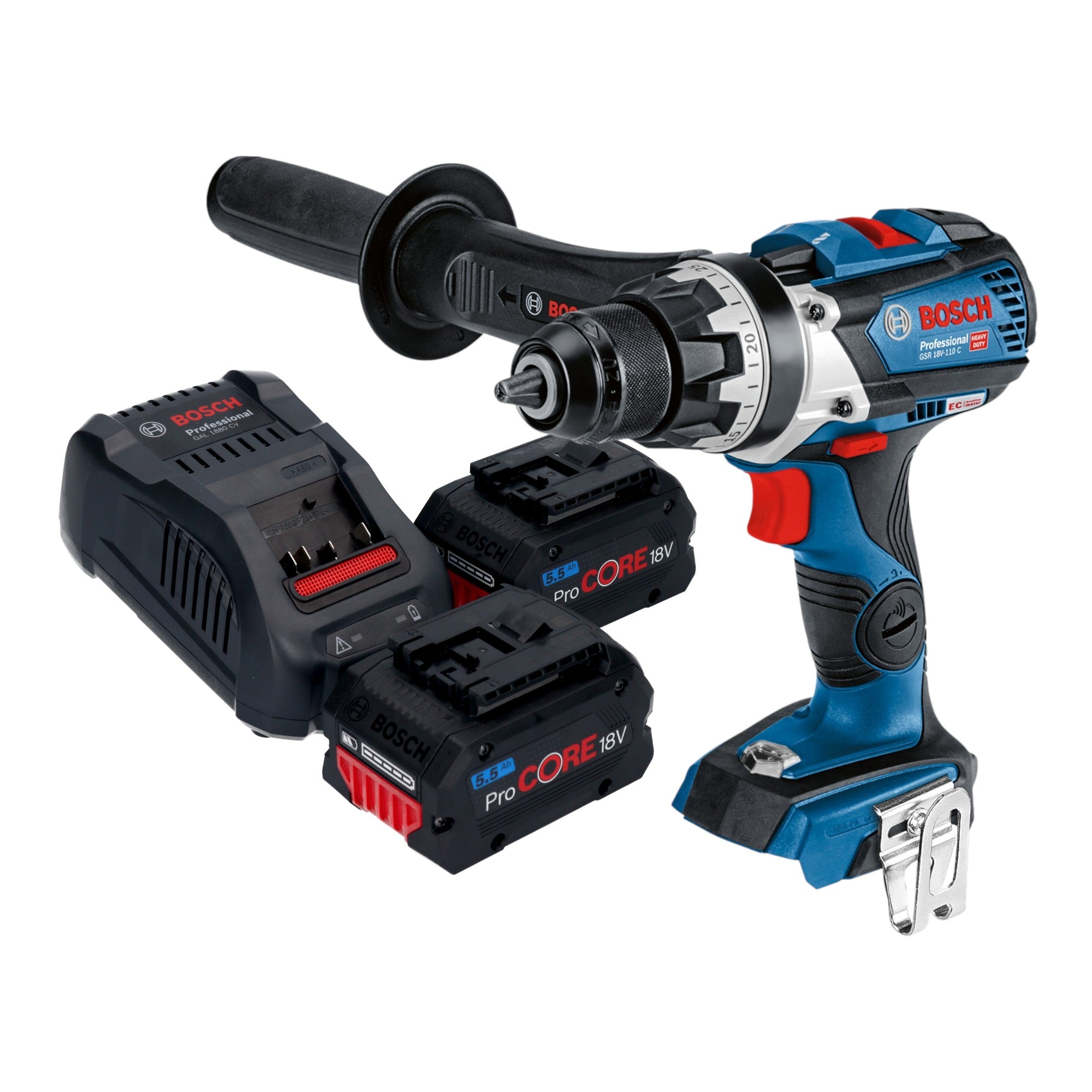 Bosch GSR 18V 110 C Professional Akku Bohrschrauber 18 V 110 Nm Brushless 2x ProCORE Akku 5 5 Ah Ladegeraet 0 - toolbrothers