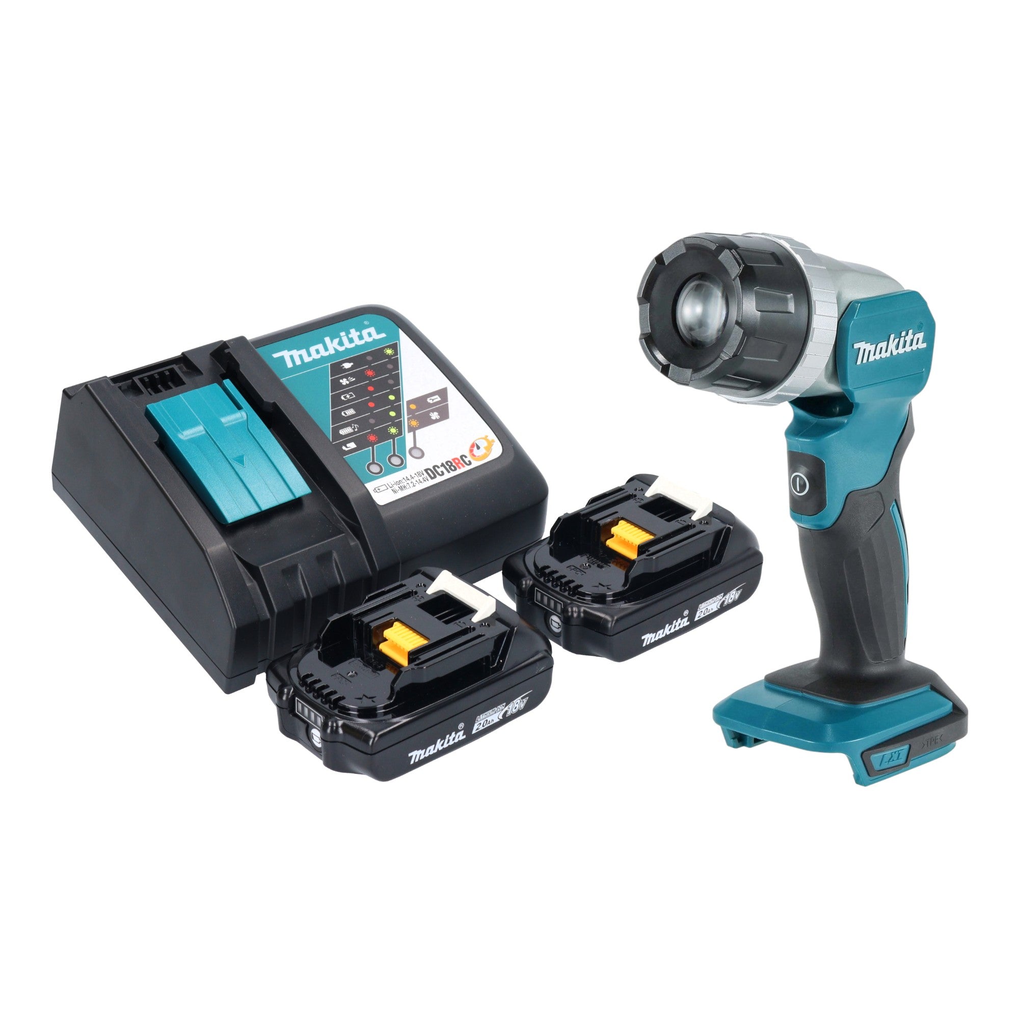 Makita DML 808 RA Akku Handstrahler 14 4 18 V 190 lm LED 2x Akku 2 0 Ah Ladegeraet 0 - toolbrothers