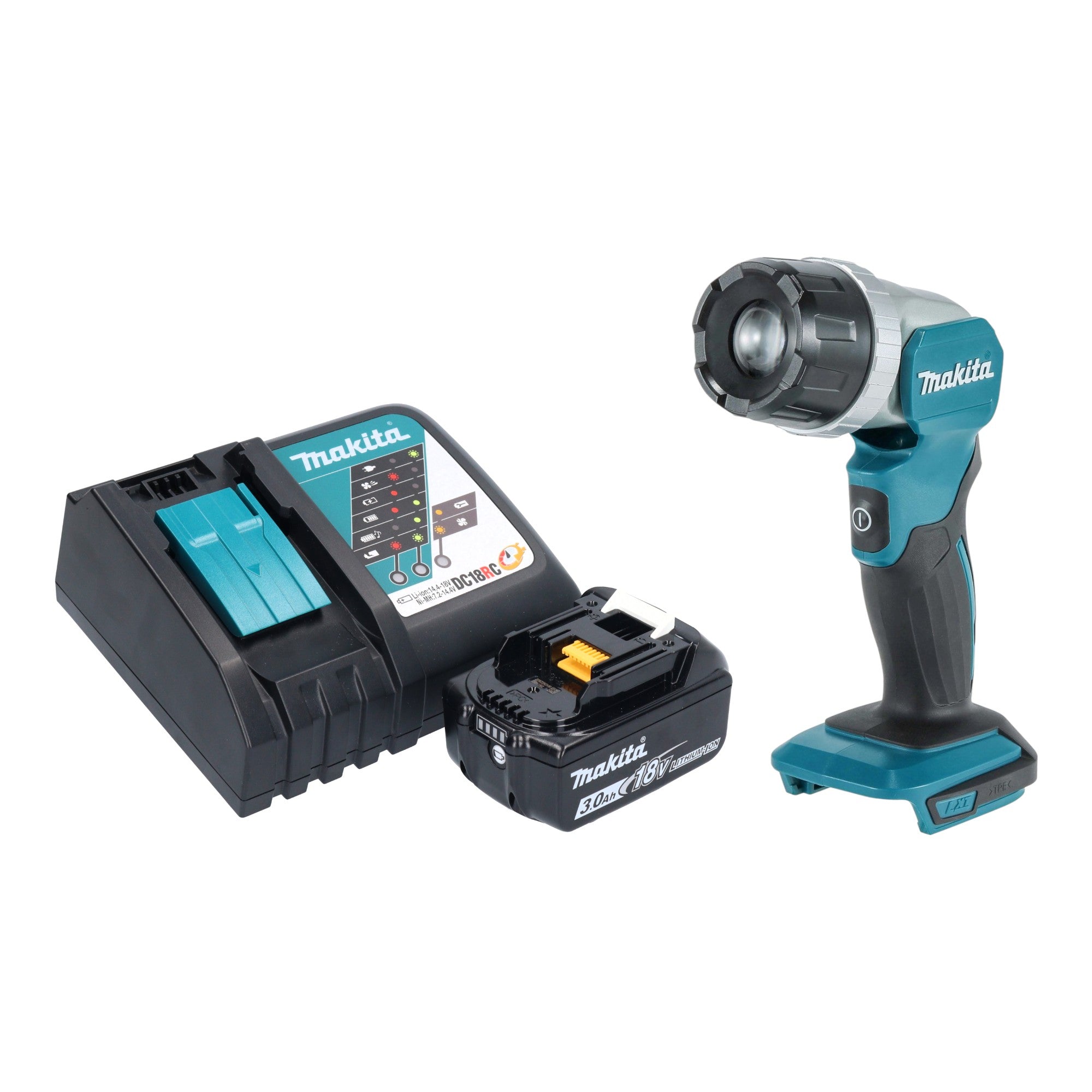 Makita DML 808 RF1 Akku Handstrahler 14 4 18 V 190 lm LED 1x Akku 3 0 Ah Ladegeraet 0 - toolbrothers