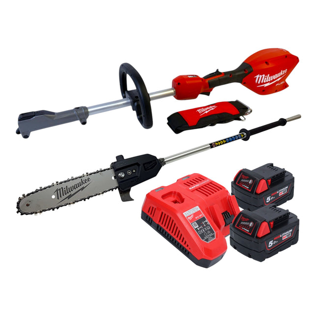 Milwaukee M18 FOPH2 CSA 502 Akku Basiseinheit 18 V Brushless Hochentaster Aufsatz 2x Akku 5 0 Ah Ladegeraet 0 - toolbrothers
