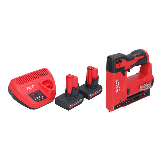 Milwaukee M12 BST 502 Akku Tacker 12 V 6 14 mm 2x Akku 5 0 Ah Ladegeraet 0 - toolbrothers