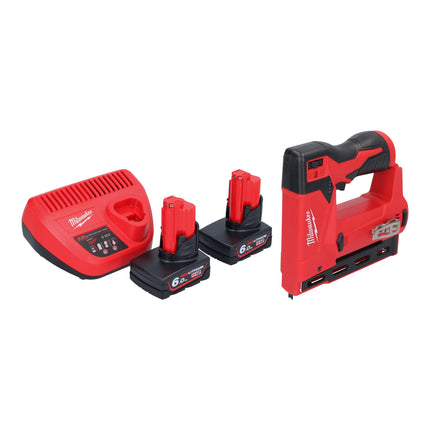 Milwaukee M12 BST 602 Akku Tacker 12 V 6 14 mm 2x Akku 6 0 Ah Ladegeraet 0 - toolbrothers