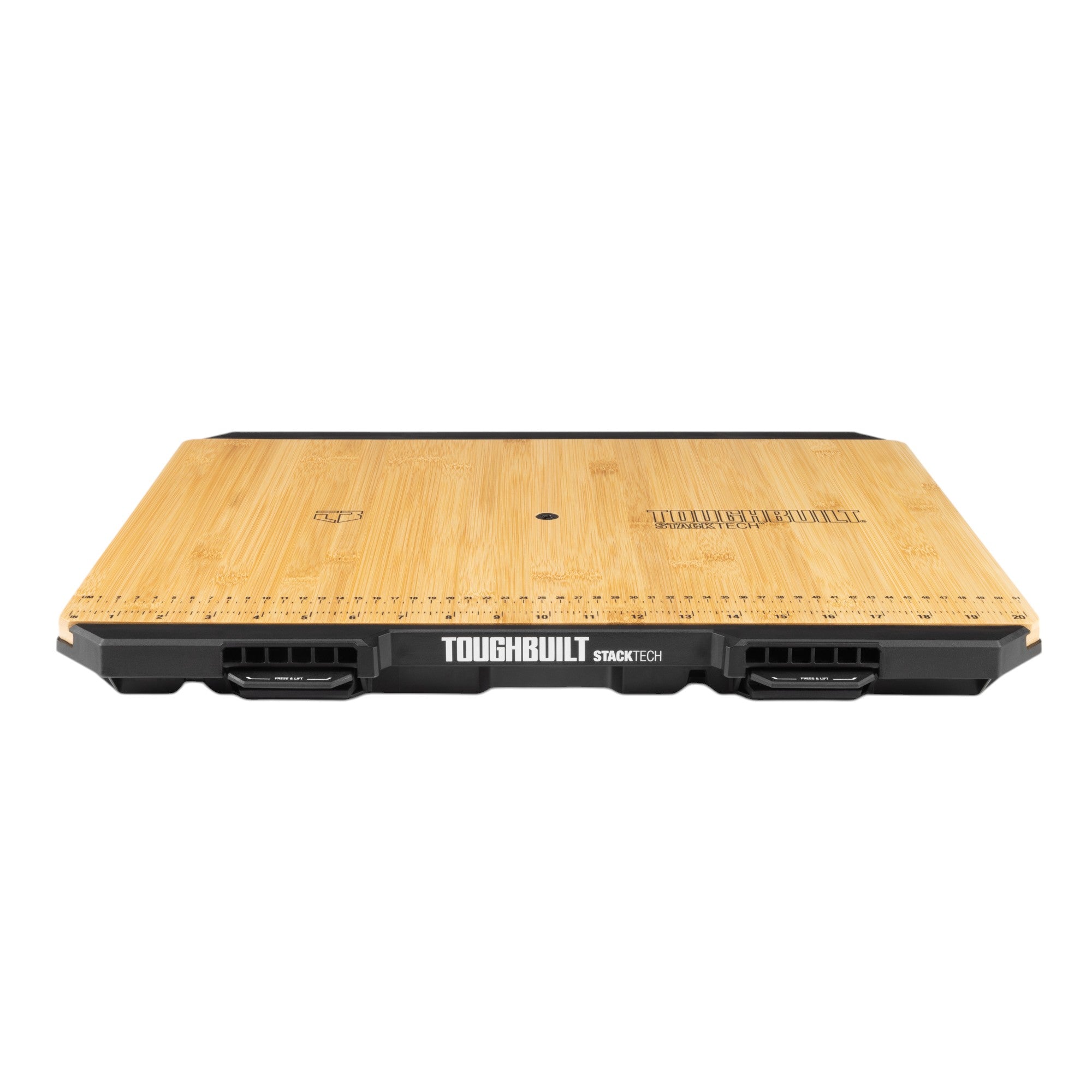 Toughbuilt STACKTECH TB B1 A 10 Bambus Arbeitsplatte mit Massanzeige 42 5 x 41 x 5 cm 1 - toolbrothers