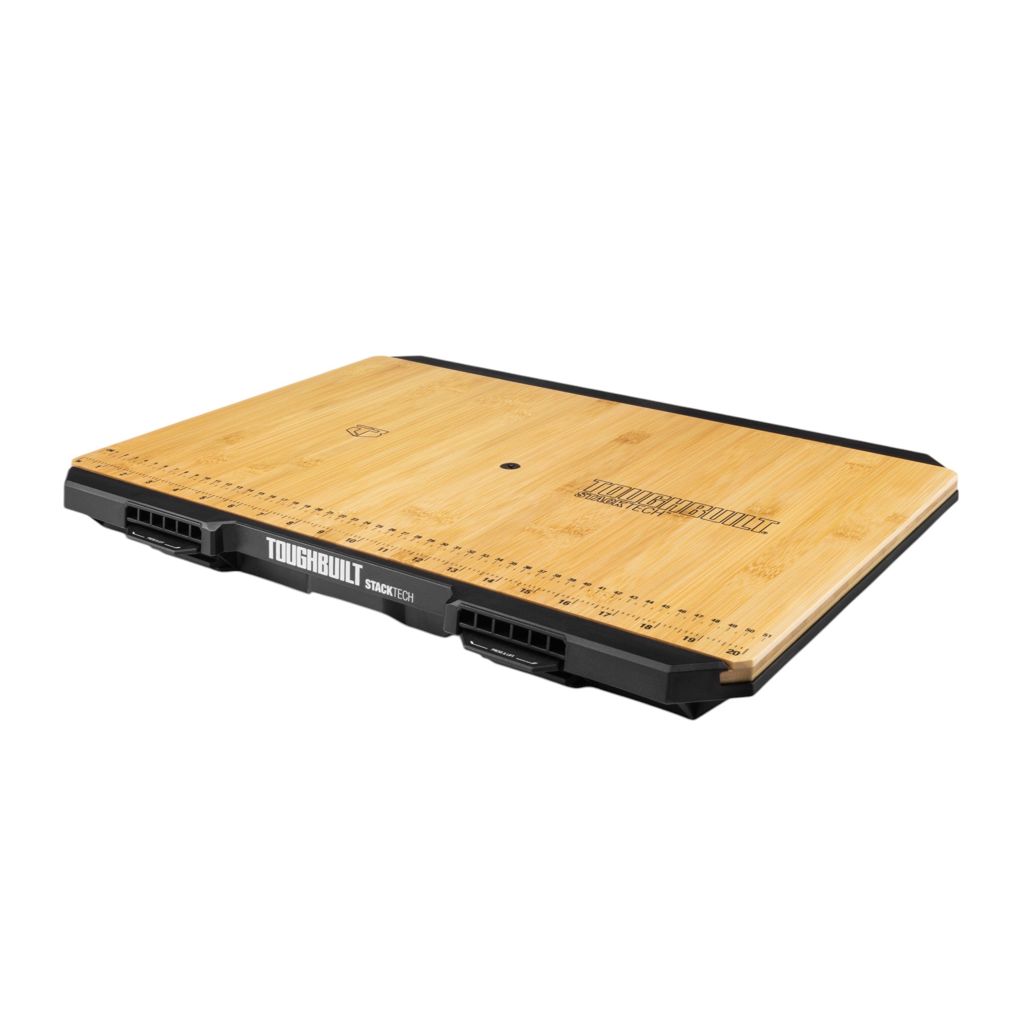 Toughbuilt STACKTECH TB B1 A 10 Bambus Arbeitsplatte mit Massanzeige 42 5 x 41 x 5 cm 0 - toolbrothers