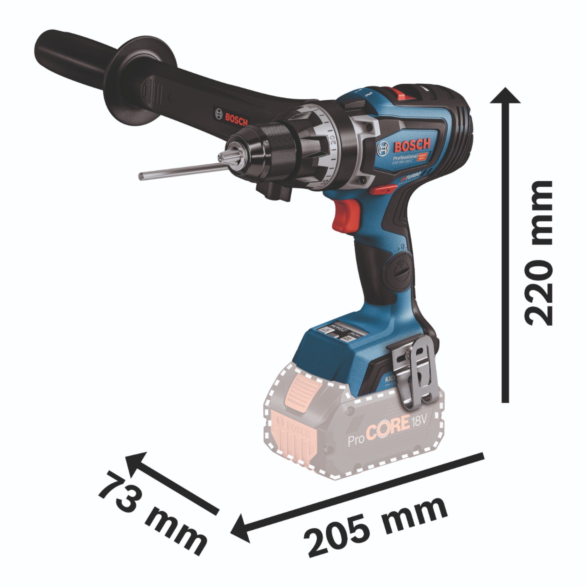 Bosch GSR 18V 150 C Professional Akku Bohrschrauber 18 V 150 Nm Brushless 2x Akku 5 0 Ah Ladegeraet 4 - toolbrothers