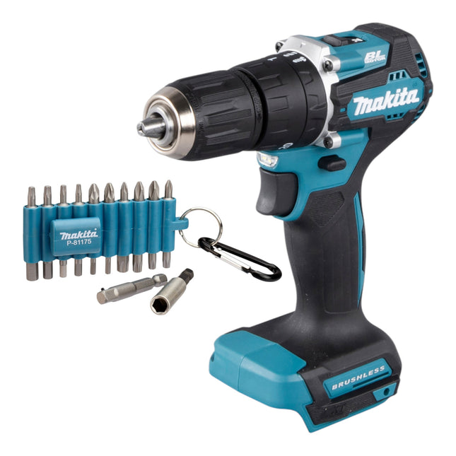 Makita DHP 487 Z Akku Schlagbohrschrauber 18 V 40 Nm Brushless 22 tlg Bit Set ohne Akku ohne Ladegeraet 0 - toolbrothers