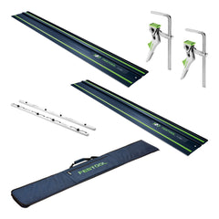 Festool 2x FS 1400 2 BL Fuehrungsschiene 1400 mm Blau 2x 578246 100Y Jubilaeums Edition FSV 2 Verbindungsstueck 2x FS HZ 160 Hebelzwinge FS BAG Tasche 0 - toolbrothers