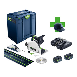 Festool TSC 55 KEBI-Plus/XL-FS 100Y Limited Edition Akku Tauchsäge 18 / 36 V ( 2x 18 V ) 160 mm Brushless ( 578229 ) + 2x Akku 5,0 Ah + Ladegerät + Führungsschiene + Systainer