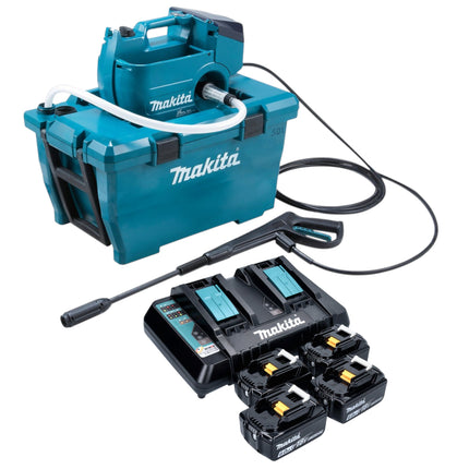 Makita DHW 080 PG4K Akku Hochdruckreiniger 36 V 2x 18 V 80 bar 380 l h Brushless 4x Akku 6 0 Ah Doppelladegeraet 0 - toolbrothers
