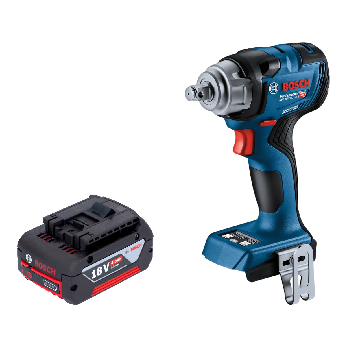 Bosch GDS 18V-330 HC Professional Akku Schlagschrauber 18 V 330 Nm 1/2" Brushless + 1x Akku 4,0 Ah - ohne Ladegerät