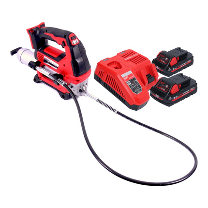 Milwaukee M18 GG 302 Akku Fettpresse 18 V 690 bar 2x Akku 3 0 Ah Ladegeraet 0 - toolbrothers