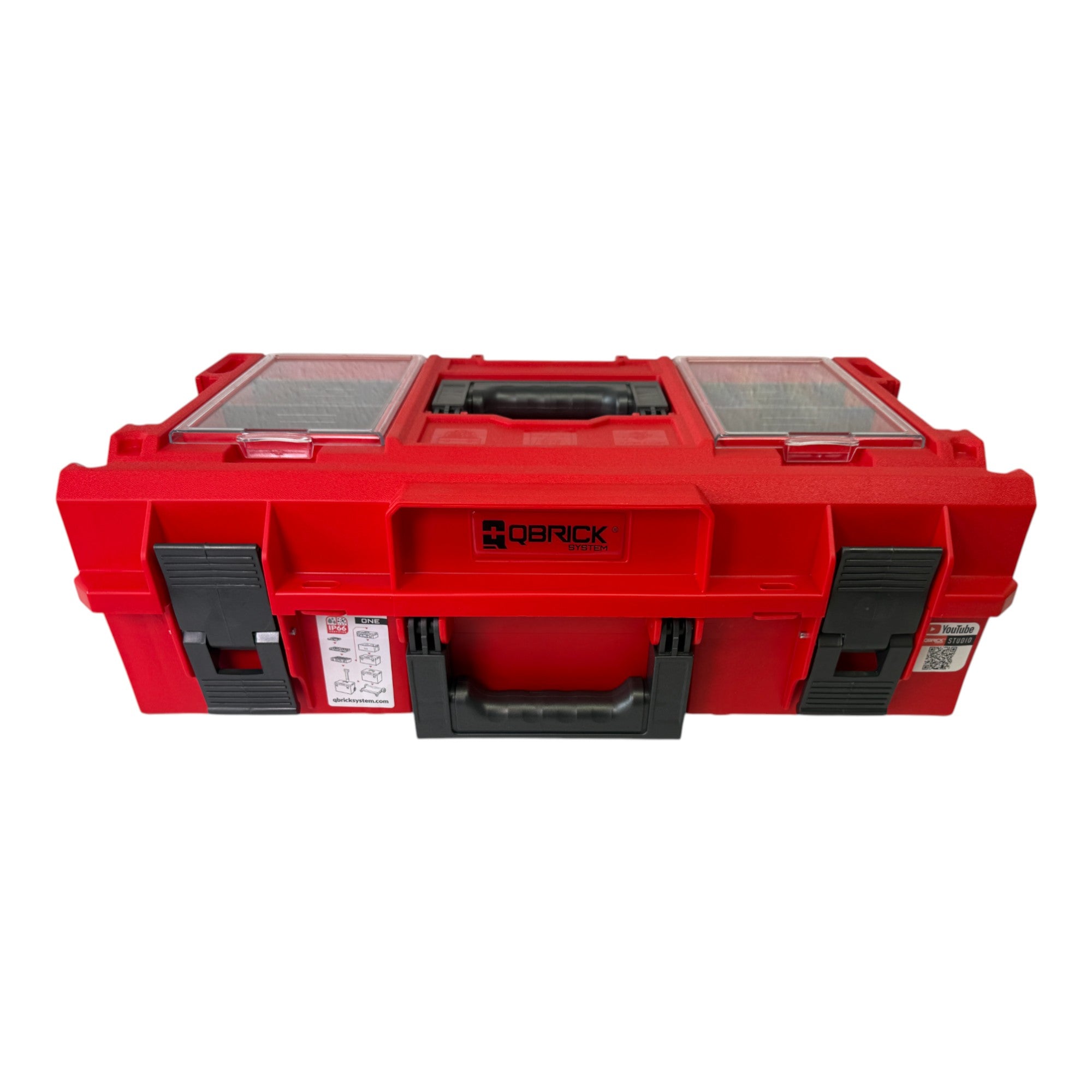 Qbrick System ONE 200 Profi RED ULTRA HD Custom Werkzeugkoffer modularer Organizer 585 x 385 x 190 mm 15 4 l stapelbar IP66 alte Version 1 - toolbrothers