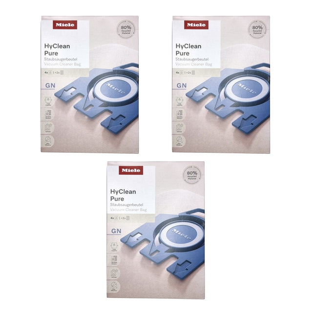 Miele 3x HyClean Pure GN Staubsaugerbeutel 12 Stueck mit Filter 3x 12421130 fuer Complete C2 C3 Classic C1 S8 S5 S2 0 - toolbrothers