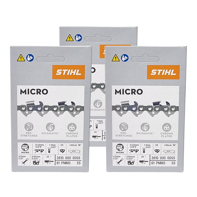 Stihl 3x 3 8 Picco Micro Mini 3 PMM3 Saegekette 40 cm 3 8 P 1 3 mm 55 TG 3 Stueck 3x 36100000055  0 - toolbrothers