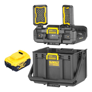 DeWalt DWST08061-1 Werkzeugbox mit integrierten Leuchten 395 x 352 x 255 mm ToughSystem 2.0 + 1x Akku 5,0 Ah - ohne Ladegerät