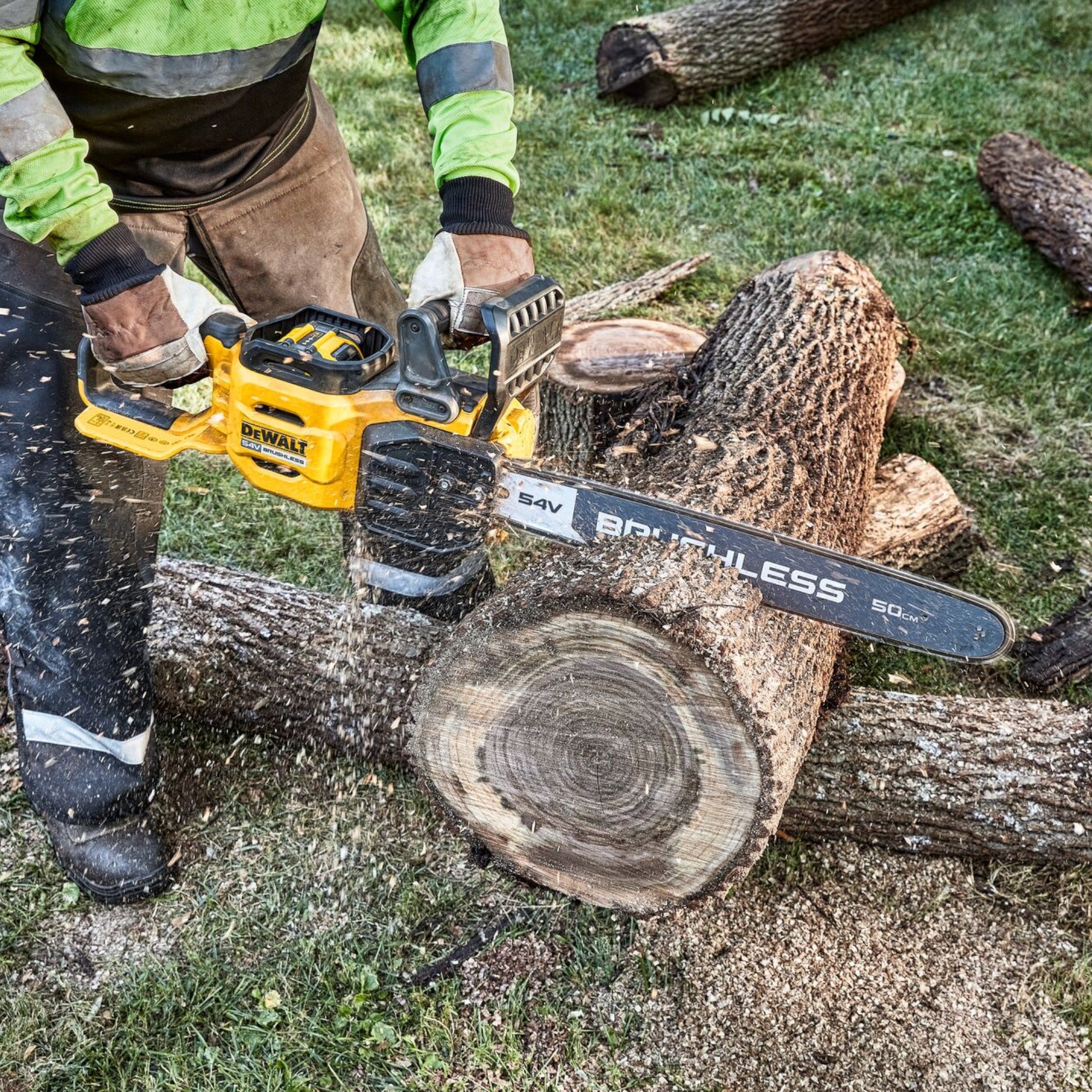 DeWalt DCMCS 575 X1 Akku Kettensaege 54 V FlexVolt 50 cm Brushless 1x Akku 9 0 Ah Ladegeraet 4 - toolbrothers