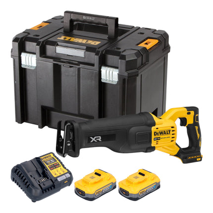 DeWalt DCS 386 H2T Akku Saebelsaege 18 V Brushless 2x Powerstack Akku 5 0 Ah Ladegeraet TSTAK 0 - toolbrothers