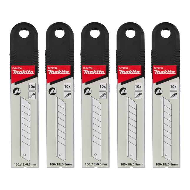 Makita 5x Abbrechklingen 50 Stk Ersatzklingen fuer Abbrechklingenmesser 5x D 74734  0 - toolbrothers