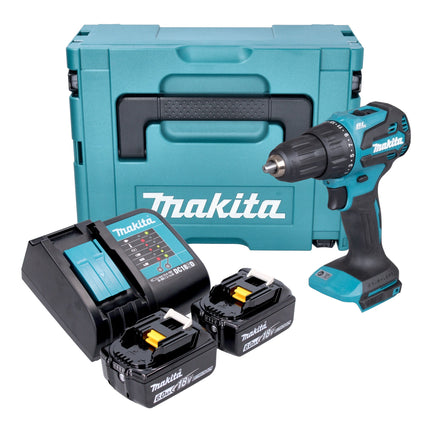 Makita DHP 490 SGJ Akku Schlagbohrschrauber 18 V 65 Nm Brushless 2x Akku 6 0 Ah Ladegeraet Makpac 0 - toolbrothers