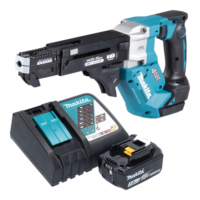 Makita DFR 552 RF1 Akku Magazinschrauber 18 V 25 55 mm Brushless 1x Akku 3 0 Ah Ladegeraet 0 - toolbrothers