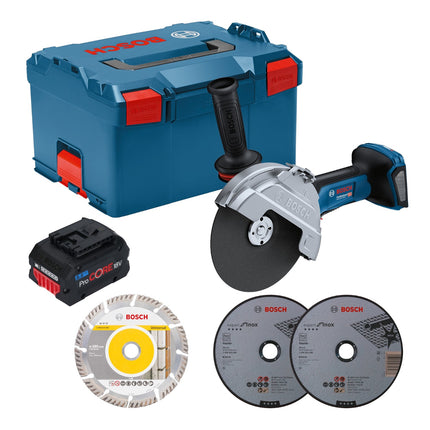 Bosch GWS 18V 180 P Professional Akku Winkelschleifer 18 V 180 mm Brushless 1x ProCORE Akku 5 5 Ah L Boxx ohne Ladegeraet 0 - toolbrothers