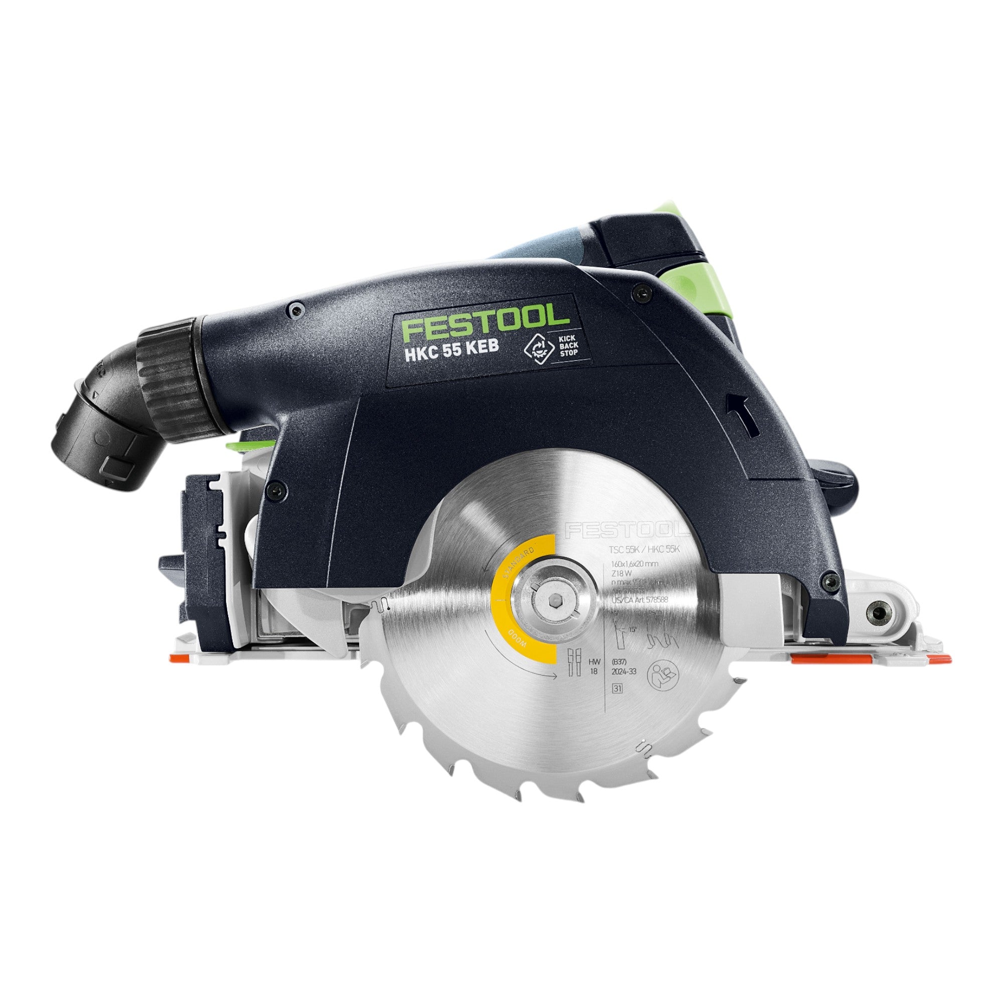 Festool HKC 55 KEB Basic Akku Handkreissaege 18 V 160 mm Brushless 1x Akku 8 0 Ah Ladegeraet Systainer 2 - toolbrothers