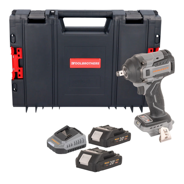 Procraft Industrial IW550Abb Akku Schlagschrauber 20 V 550 Nm 1 2 2x Akku 2 0 Ah Ladegeraet RHINO Toolcase 0 - toolbrothers