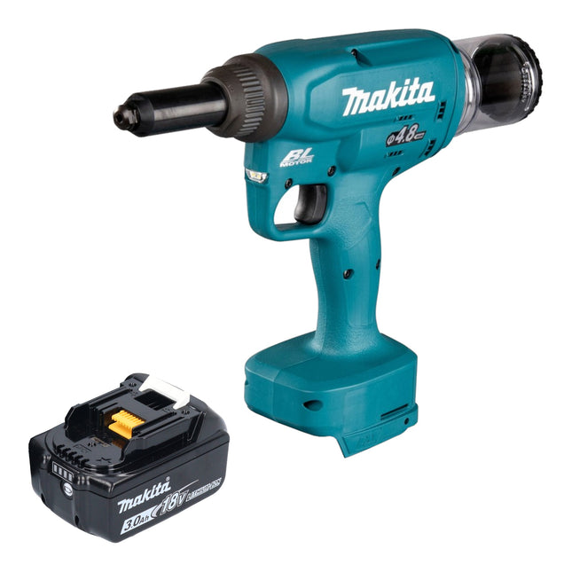 Makita DRV 150 F1 Akku Blindnietsetzgeraet 18 V 10 kN 2 4 4 8 mm Brushless 1x Akku 3 0 Ah ohne Ladegeraet 0 - toolbrothers