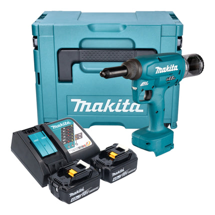 Makita DRV 150 RMJ Akku Blindnietsetzgeraet 18 V 10 kN 2 4 4 8 mm Brushless 2x Akku 4 0 Ah Ladegeraet Makpac 0 - toolbrothers