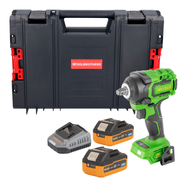 Procraft PWA18bb Akku Schlagschrauber 20 V 550 Nm 1 2 Brushless 2x Akku 4 0 Ah Ladegeraet RHINO Toolcase 0 - toolbrothers