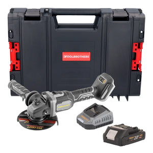 Procraft Industrial AG125Bbb Akku Winkelschleifer 20 V 125 mm Brushless + 1x Akku 2,0 Ah + Ladegerät + RHINO Toolcase