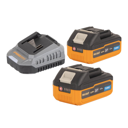 Procraft Industrial AG125Cbb Akku Flachkopf Winkelschleifer 20 V 125 mm Brushless 2x Akku 4 0 Ah Ladegeraet 3 - toolbrothers